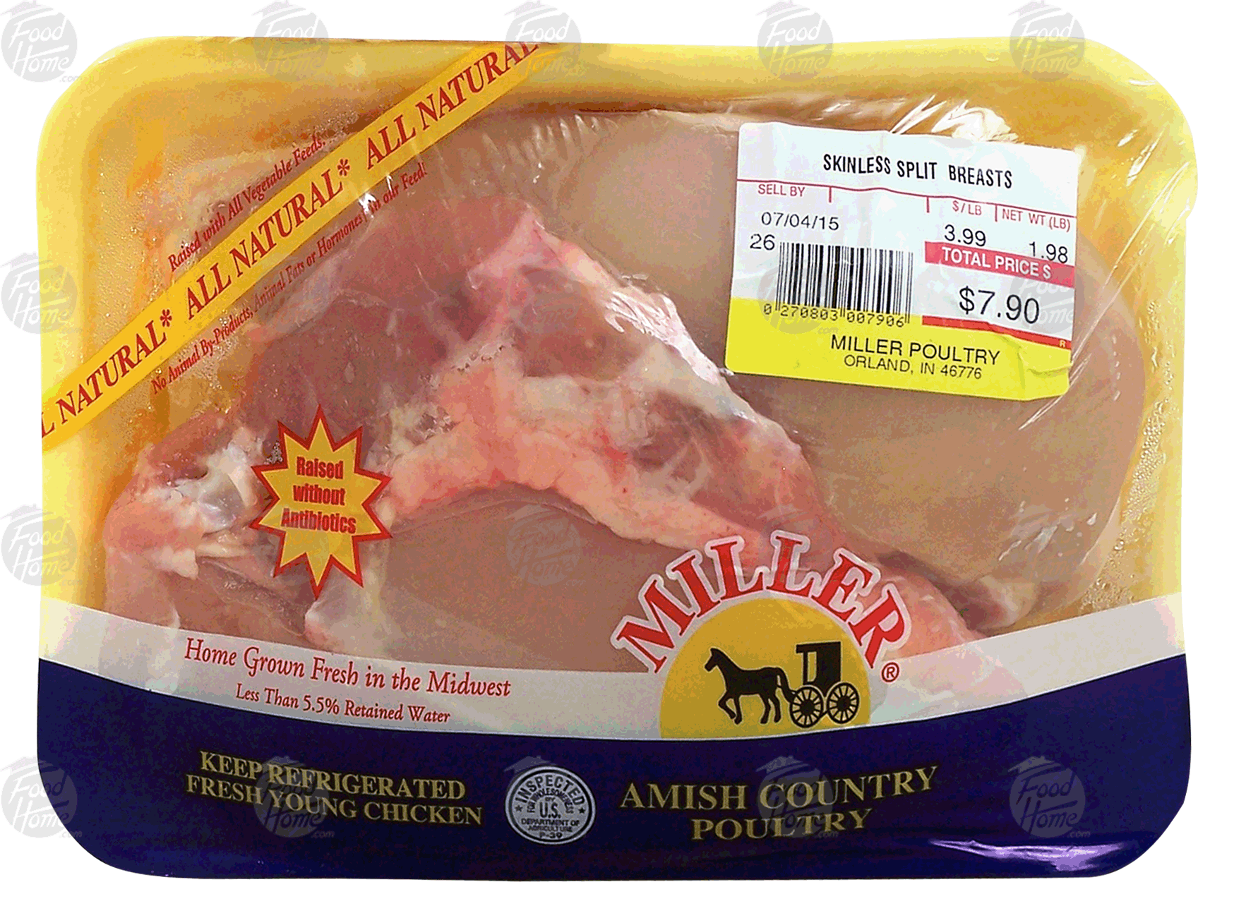 Miller  split chicken breasts, skinless, price per pound Full-Size Picture